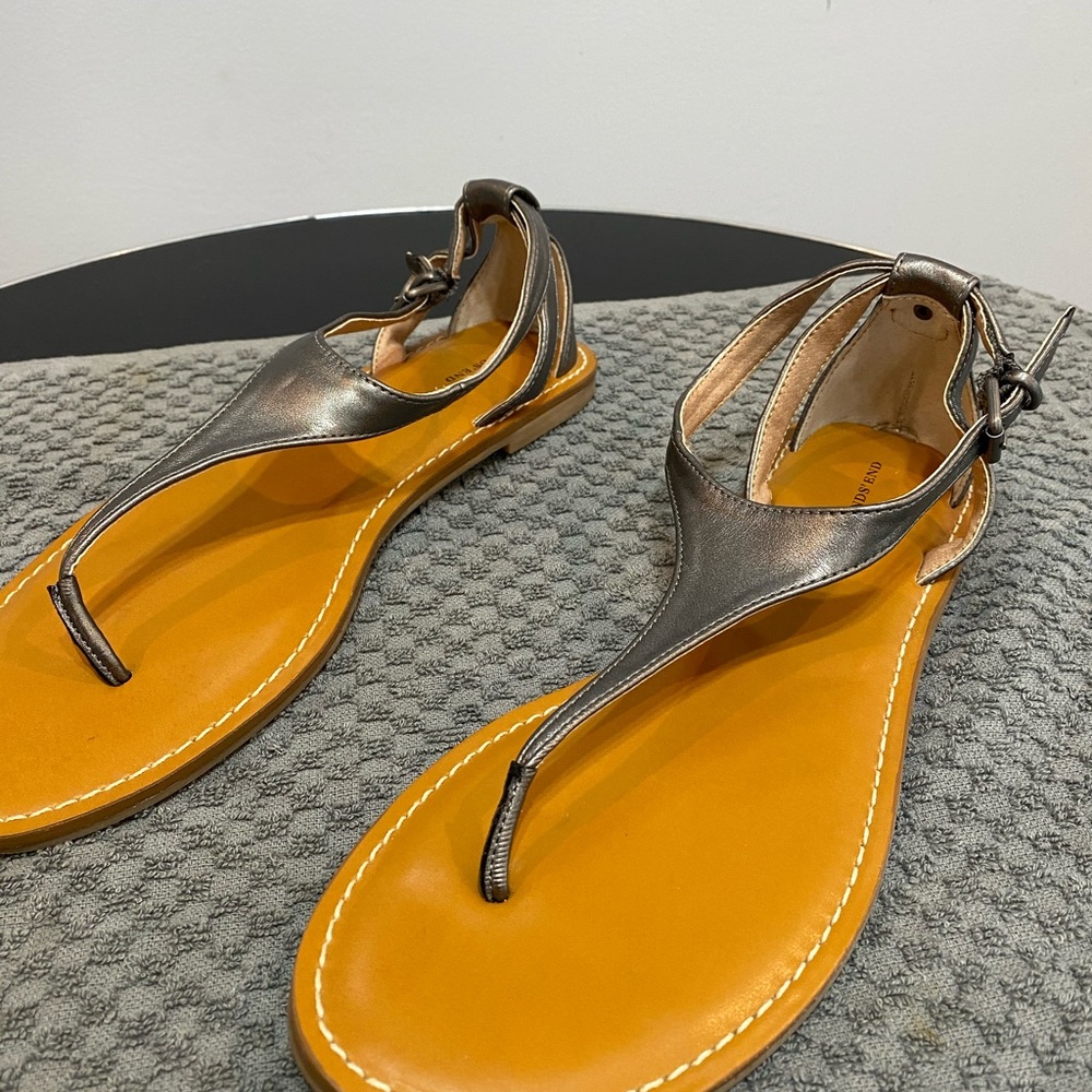 Lands End silver sandals